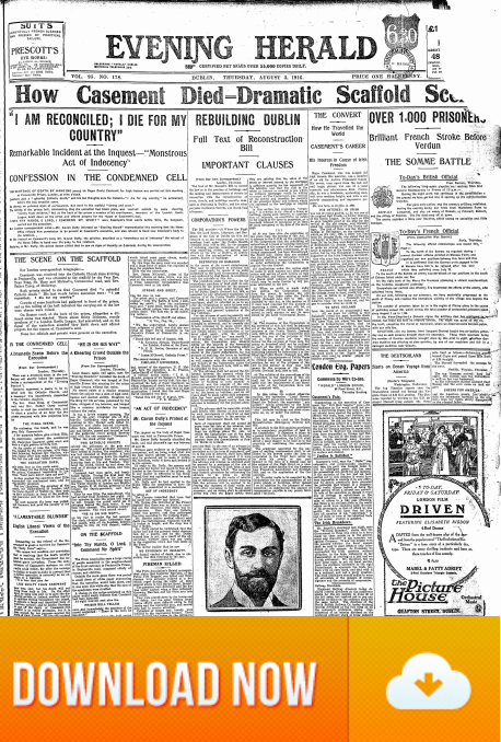 Evening Herald Casement Execution 03.08.1916