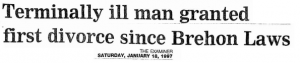 First Divorce Irish Examiner 17.Janurary.1997