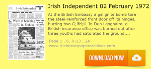 Irish Independent 2 FEBRUARY 1972 Dublin burning of British Embassy