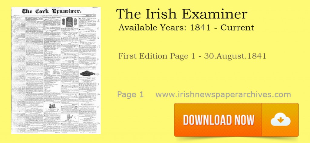 The Cork Examiner 30 August 1841 First page download