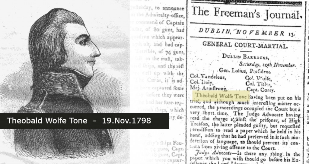 Theobald Tone Wolfe dies 19.November.1798