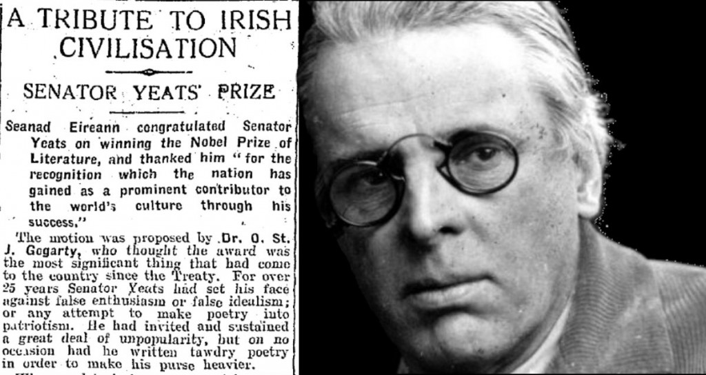 William Butler Yeats wins nobel peace prize 