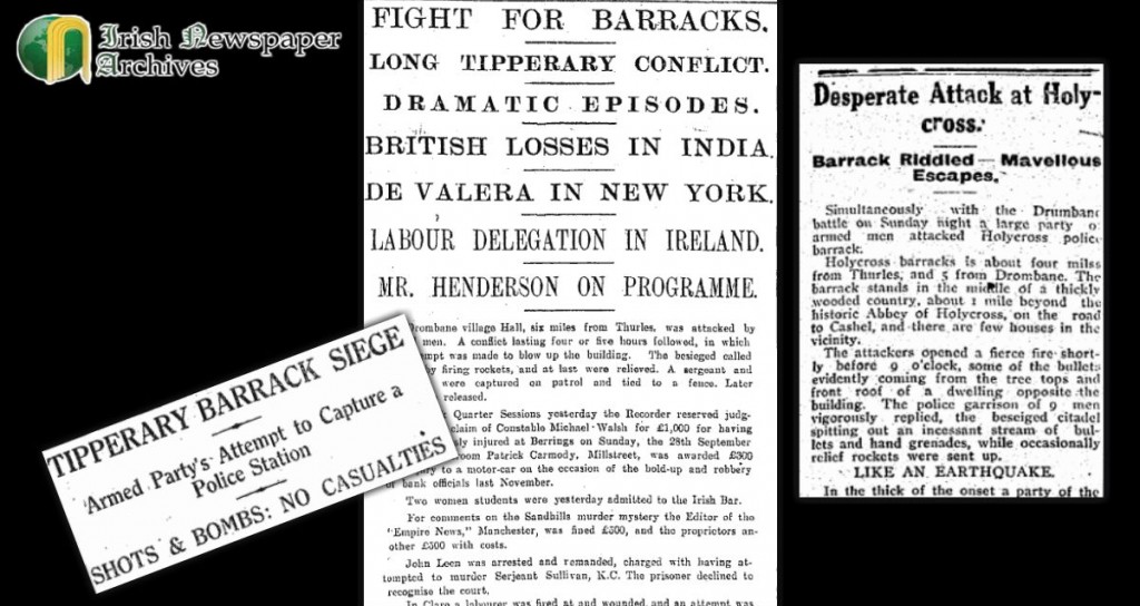 Hollycross RIC Barracks attacked 18.January.1920