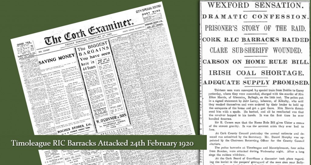 Timoleague RIC Barracks attacked Cork Examiner