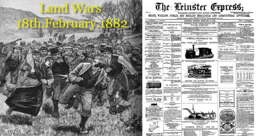 Land Wars Ireland 1882 Irish Newspaper Archives