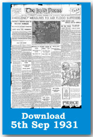 The Irish Press first edition front page for 1931